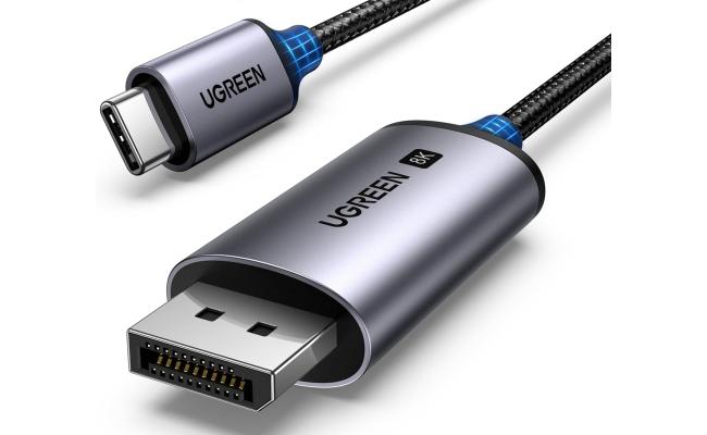 UGREEN USB C to DisplayPort 1.4 Cable 8K@60Hz 4K@240Hz Unidirectional Thunderbolt 4/3 to DisplayPort Cord USB C to DP 32.4Gbps Compatible iPhone 16, MacBook Pro/Air, iPad, Mac Mini, Galaxy, XPS, 1M